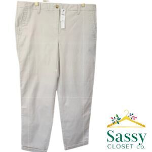 Talbots Light Tan Supersoft Chinos Relaxed Fit Ankle Pants NWT Size 8